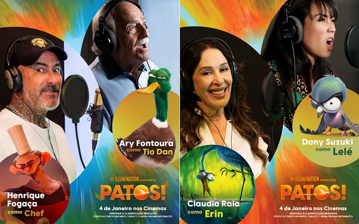 Claudia Raia, Ary Fontoura, Danni Suzuki e Henrique Fogaça estão no elenco de dubladores de Patos!, nova animação da Universal Pictures