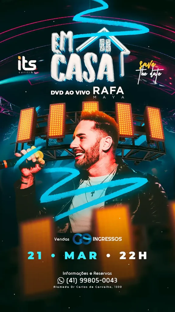 Cantor Rafa Maya grava DVD “Em Casa” hoje, em Curitiba