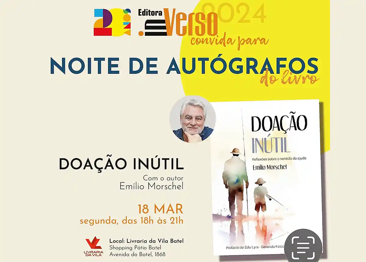 Paranaense Emílio Morschel lança livro e reverte venda para instituições de caridade