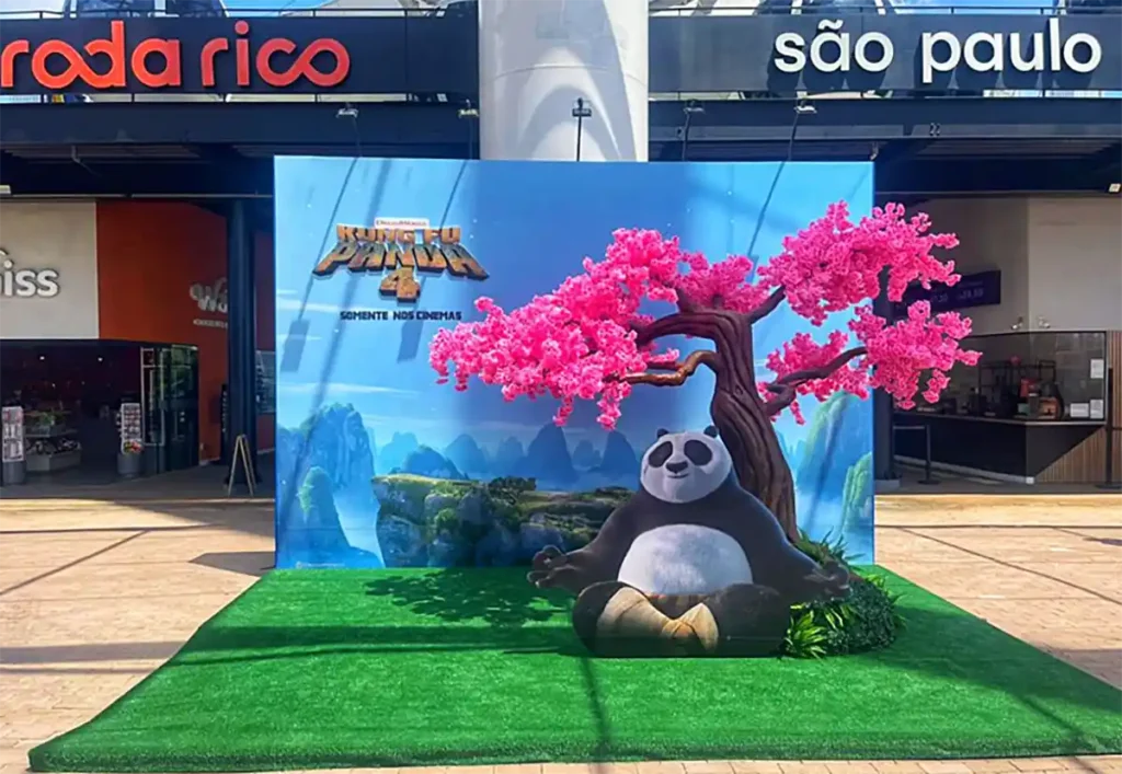 Roda Rico recebe presença do panda Po, de Kung Fu Panda 4, em ativação especial