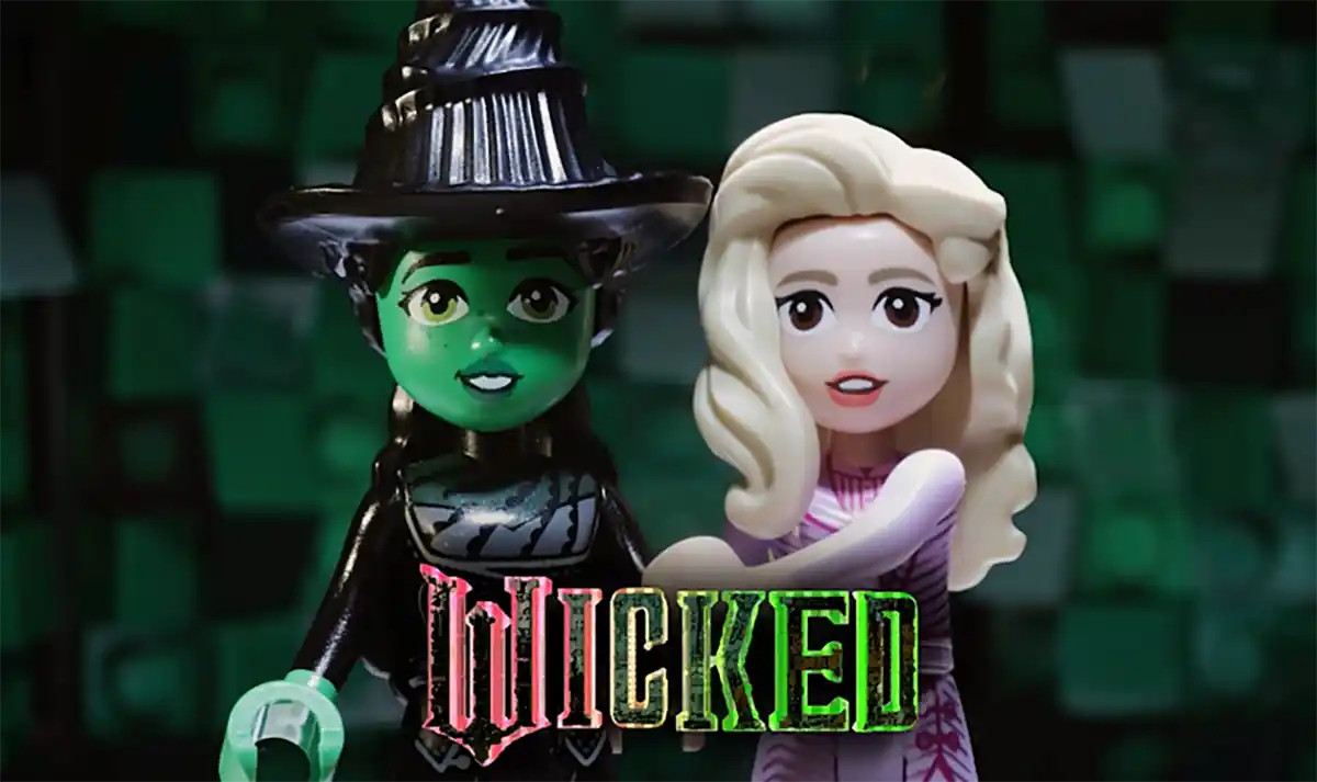 Universal Pictures divulga versão especial do trailer de Wicked com produção toda em Lego, marca parceira do longa