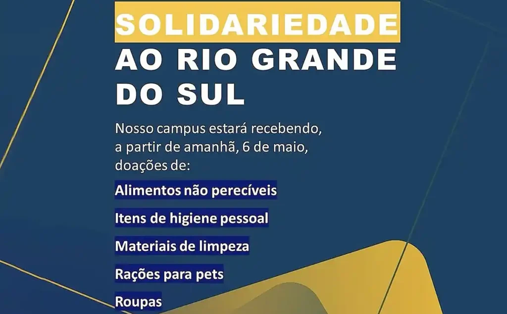 UniCuritiba recebe doações para o Rio Grande do Sul