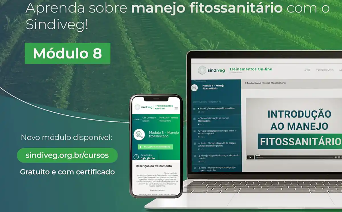 Sindiveg lança novo módulo de curso on-line gratuito sobre manejo fitossanitário