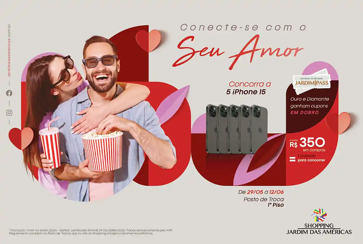 Celebre o amor no Shopping Jardim das Américas
