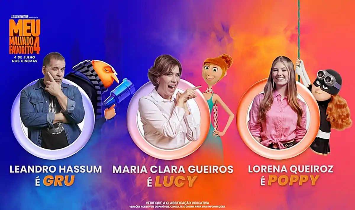Meu Malvado Favorito 4: atriz Lorena Queiroz se junta a Leandro Hassum e Maria Clara Gueiros no elenco de dublagem do novo filme da franquia