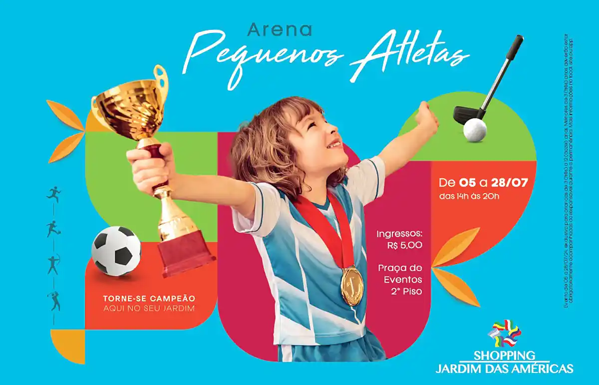 Programação de férias no Shopping Jardim das Américas: Arena Pequenos Atletas