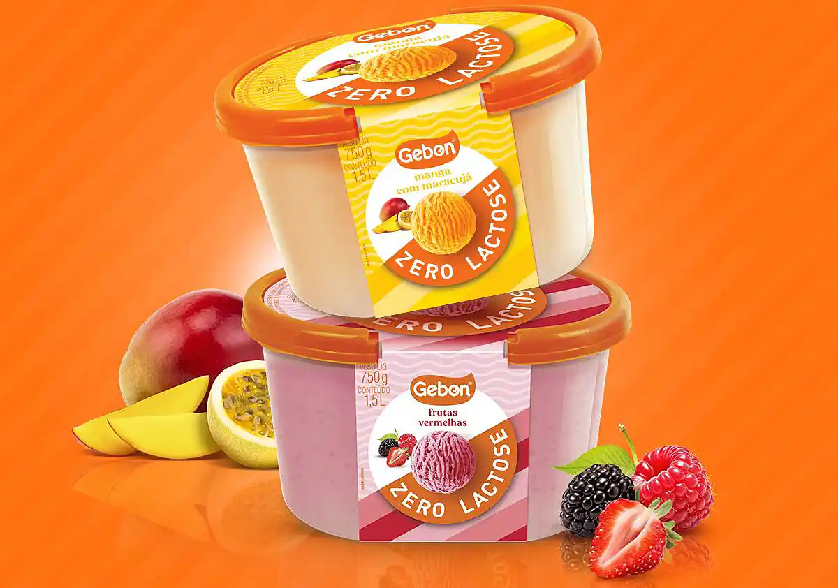 Gebon lança dois sabores de sorvete zero lactose: Frutas Vermelhas e Manga com Maracujá