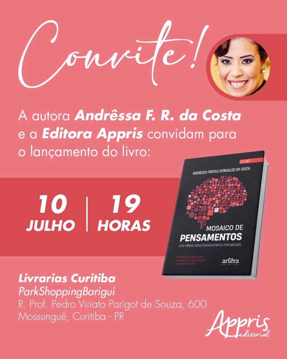 Andrêssa da Costa lança o livro “Mosaico de pensamentos” na Livrarias Curitiba – ParkShopping Barigui Andrêssa da Costa lança o livro “Mosaico de pensamentos” na Livrarias Curitiba – ParkShopping Barigui