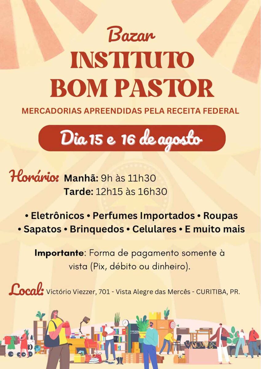 Instituto Bom Pastor realiza bazar com produtos da Receita Federal Instituto Bom Pastor realiza bazar com produtos da Receita Federal