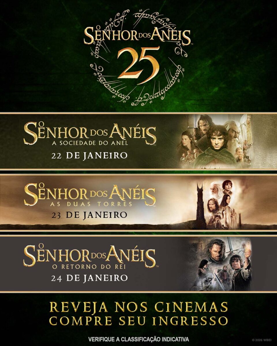 De volta à Terra Média: trilogia 'O Senhor dos Anéis' volta aos cinemas para reexibição comemorativa de 25 anos De volta à Terra Média: trilogia 'O Senhor dos Anéis' volta aos cinemas para reexibição comemorativa de 25 anos
