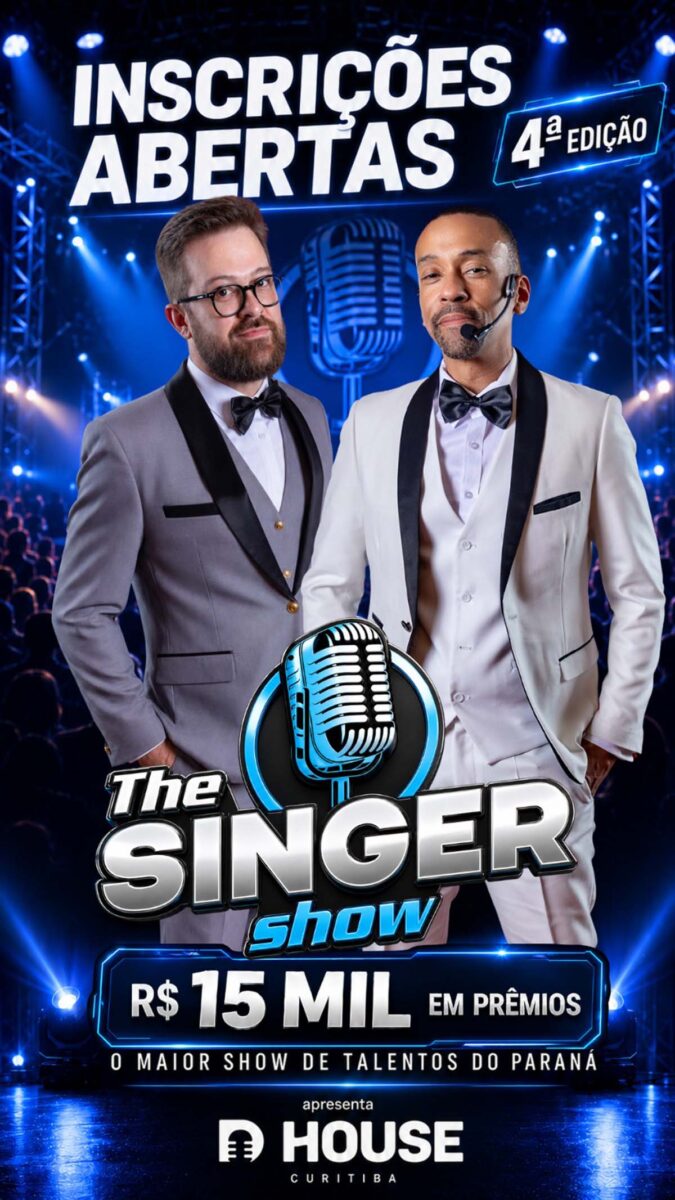 The Singer Show - estão abertas as inscrições para cantores amadores e semiprofissionais no maior show de talentos do Paraná The Singer Show - estão abertas as inscrições para cantores amadores e semiprofissionais no maior show de talentos do Paraná
