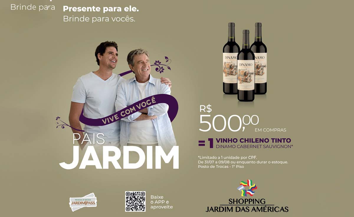 Compras de Dia dos Pais rendem vinho chileno no Shopping Jardim das Américas